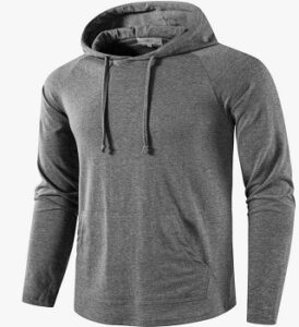 SIR7 Men's Gym Workout Active Long Sleeve Pullover Lightweight Hoodie