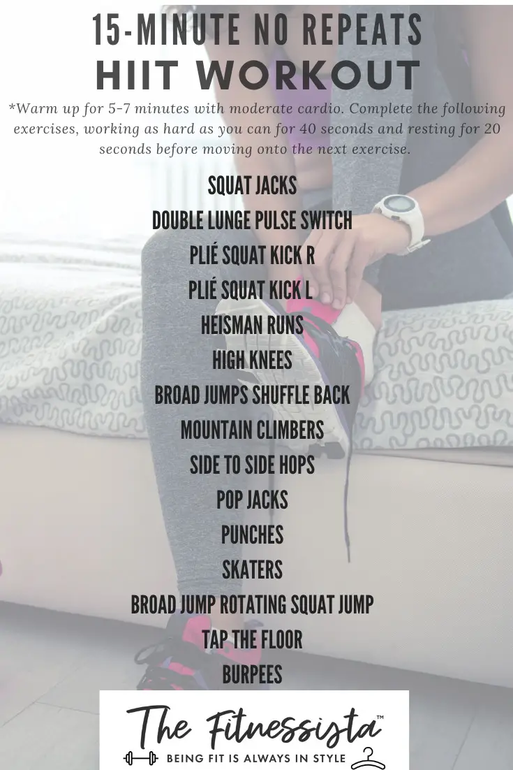 15 Minute High Intensity Cardio Workout
